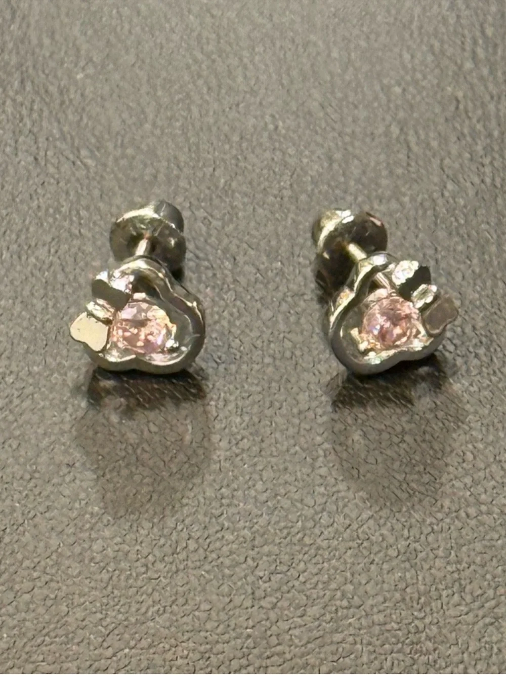 Pink and Silver Minnie Mouse Earrings